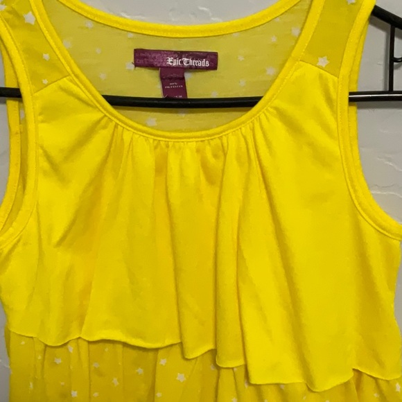 Epic Threads, girls tank top. Yellow, flowing layers. Cool, lightweight. Size XL - Picture 2 of 5